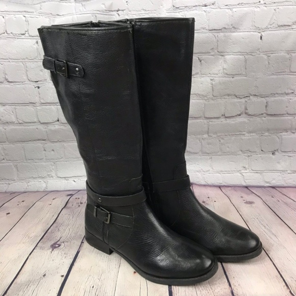 Arturo Chiang Shoes - Arturo Chiang Slip On Black Knee High Riding Boots
